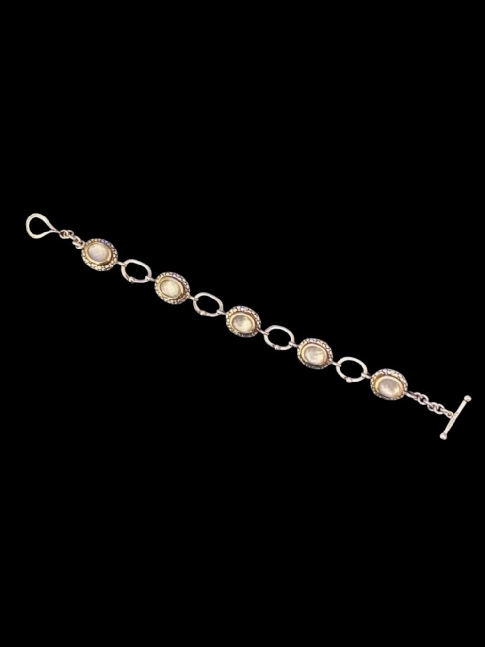 Michael Dawkins .925 Sterling Silver Mother of Pearl Doublet Link Bracelet - Picture 4 of 9
